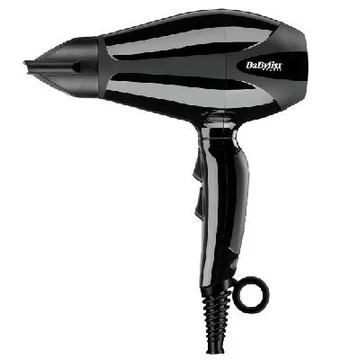 BaByliss 6715DE Ionos hajszárító, 2400W, AC motor, szűkítő fej, diffúzor, Fekete