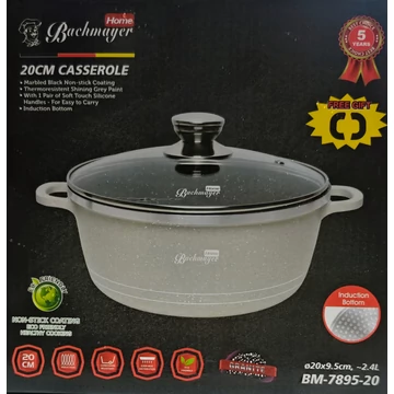 Bachmayer BM-7895-20 Lábas, 20 cm, 2,4 liter, Szürke 