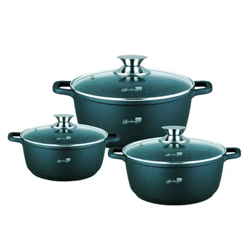 Bachmayer BM-7873 kőbevonatos, 6 darabos edényszett (zöld, bordó, szürke, barna)