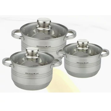Berghome Line BL-1221 6 részes rozsdamentes edény készlet, átmérő 16, 18, 20 cm