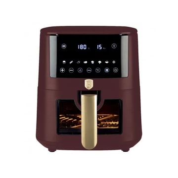Berlinger Haus BH/9606 matt bordó 8 L forrólevegős sütő 1650W XXXL méret kosár tapadásmentes bevonattal Digitális