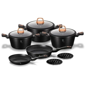 BERLINGER HAUS BH/1645N 10 részes edénykészlet, Black Rose Collection