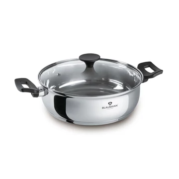 Blaumann BL-3858 3,2L Gourmet Line 24 cm fedővel alacsony lábas, Ezüst