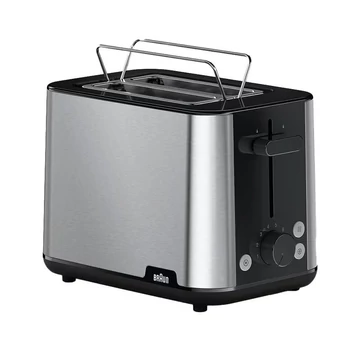 Braun PurShine HT1510BK 2 szeletes kenyérpirító, 900W, 8 fokozat, ezüst-fekete