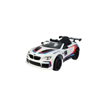 Buddy Toys BEC 8120 Elektromos autó BMW M6 GT3, Sebessége 3–5 km/óra, Akkumulátor: 1× 5,5 Ah, Motor 2× 6V 30W, Hatótávolság 50 m, LED világítás, Fehér