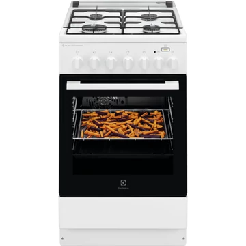 Electrolux LKK560000W kombinált tűzhely, 4 égőfej, AirFry, PlusSteam gőzfunkció, Légkeverés, Grill, fehér