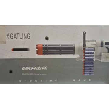 The Gatling Nagy Játék Gépfegyver hangokkal, Fényekkel és Rezgéssel, (elemmel működtethető)