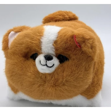 Interaktív plüss kutya – Arcmozgások, mozgó farok és valósághű hangok, hangutánzó/ ismétlő, Barna, Rózsaszín