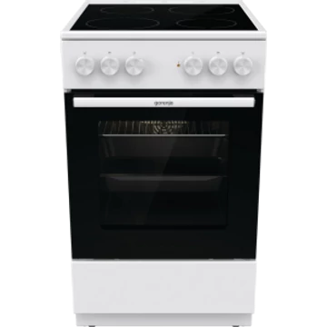 Gorenje GEC5A41WG Szabadonálló, Kerámialapos, Elektromos tűzhely, Főzőzóna 4, Sütő 62L, A energiaosztály, Grill, Fehér-Fekete