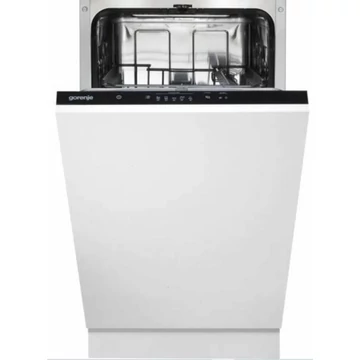 Gorenje GV520E15 teljesen integrálható beépíthető mosogatógép, 9 teríték, 9 L fogyasztás, 5 program, 47 db zajszint, E energiaosztály, Alsó evőeszköztartó kosár, 45 cm, Digit. kijelző nélküli, fehér