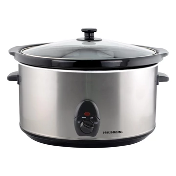 Hausberg HB-1300 Elektromos edény fedéllel, hőálló üveg, 3,5 L, 200 W ezüst-fekete 