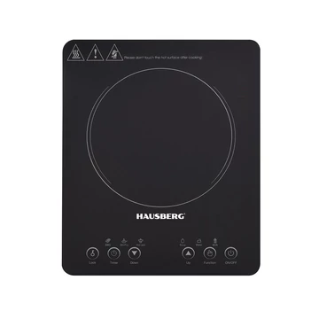 Hausberg HB-1525NG 2000W-os fekete elektromos egylapos indukciós főzőlap érintésvezérléssel