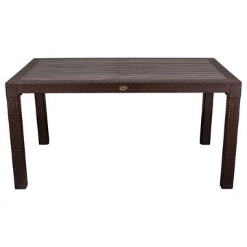IRIS GF-210BR ECO barna műanyag kerti asztal rattan 90x150cm