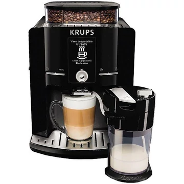 Krups EA829810 Latt`Espress automata kávéfőző, 1.7 L, 1450 W, 15 bar, LCD kijelző, Fekete (EA829810)