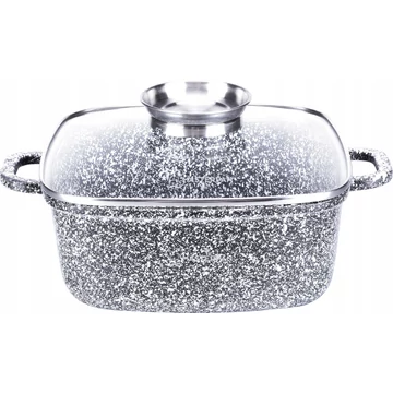 MASTERPAN MP-2110 FAZÉK ALUMÍNIUM NÉGYZET 28CM, GRÁNIT MÁRVÁNY, 6,5L 