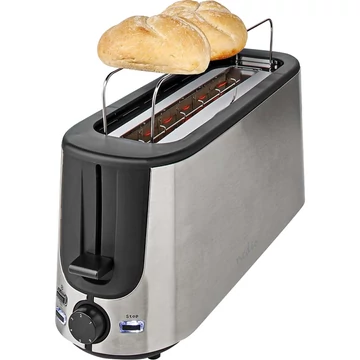 NEDIS KABT310EAL Hosszúszeletes kenyérpirító, 6 fokozat, 1000 W, Inox
