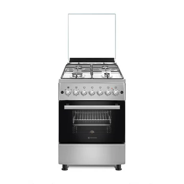 Novacook F6B40EF INX kombinált tűzhely, 4 égőfej, 66 L, Grill, Nyárs, Légkeverés, Inox