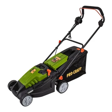 Procraft NM2100 Elektromos fűnyíró, 1400 W, 3000 rpm, 380 mm vágási szélesség, 20-65 mm vágási magasság, 50 l fűgyűjtő