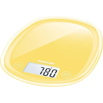 Sencor SKS 36YL Konyha mérleg, 5kg/1g, LCD kijelző, Sárga