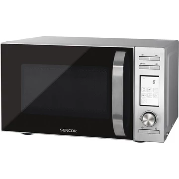 Sencor SMW 6020SS Mikrohullámú sütő, 20 Liter, 700W, Kiolvasztás, 10 Fokozat, Grill, Inox, 