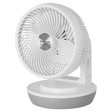 SENCOR SFE 2340WH Asztali ventilátor, 45W, 3D UltraSilent, Távirányító, 3 sebességfokozat,  Fehér