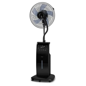 Sencor SFN 1054BK Vízpermetes Álló Ventillátor, Ø 40cm, 90 W, Kivehető víztartály, Párásítás, Ionizálás, Oszcillálás, Digitális kijelző, Fokozatmentesen állítható, Távirányító, Fekete