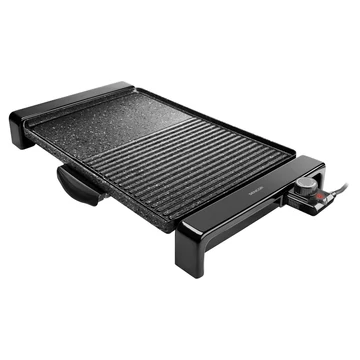 Sencor SBG 206BK Elektromos grillsütő 2in1, sima és bordázott sütőlap,1800W, Tapadásmentes felület, Fekete