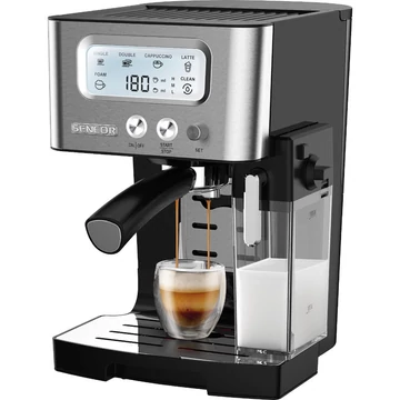 Sencor SES 4090SS Espresso kávéfőző, 15 bar, Tejtartály, 1450W, 1.4 L, Inox
