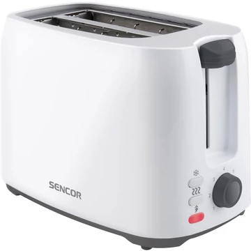 Sencor STS 2606WH Kenyérpirító, 750W, 2 szeletes, 7 fokozat, Magas kiemelés, Kiolvasztás, Melegen tartás, Fehér