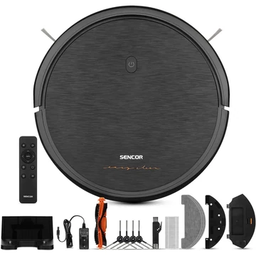 Sencor SRV 3150OR Robotporszívó, 28 W, 2600mAh akkumulátor, 100 perces üzemidő, felmosás funkció, 0,5 l tartály, Fekete