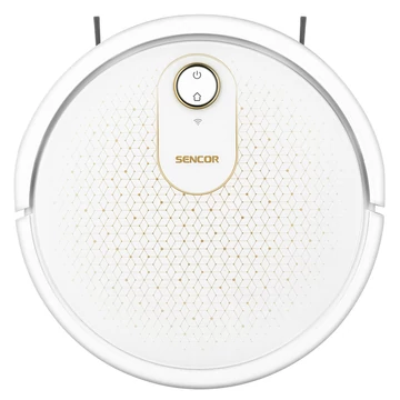 Sencor SRV 4550WH Robotporszívó, 28W, Akkumulátoros, 0,20 l tartály, 100 perc üzemidő, Felmosó funkció, Fehér