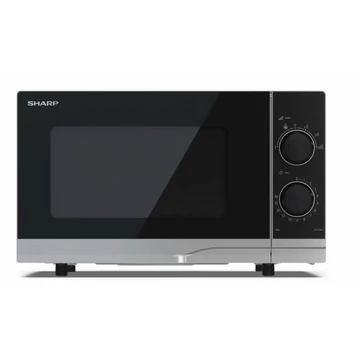 Sharp YC-PS201AE-S mikrohullámú sütő, manuális, 700 W, 20 L, 6 fokozat, ezüst