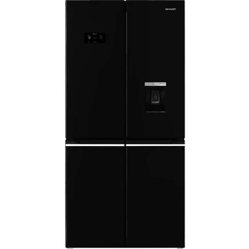 Sharp SJ-NFA35IHDBD Szabadonálló 4 ajtós SBS Hűtőszekrény, Energiaosztály D, 183cm, 322L+166L, No Frost, Twist jégkészítő és külső vízadagoló, Fekete
