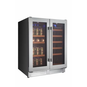 Stahlman ST-310 borhűtő és italhűtő, 120 l, 18 palack+57 dobozos, 9 polc, LED világítás, Ezüst