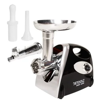 Detoolz DZ-CB1004-G01 Elektromos húsdaráló 1400 W, 3 db darálótárcsa, 90 kg/óra feldolgozási kapacitás, Ezüst-Fekete