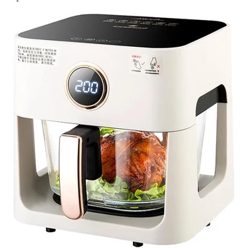 THEGIS QL-02 1200 W-os háztartási légsütő 5 literes érintőképernyős mini elektromos sütő 2-3 személy számára látható levegős sütő, Fehér színű utosó darab !Akció 