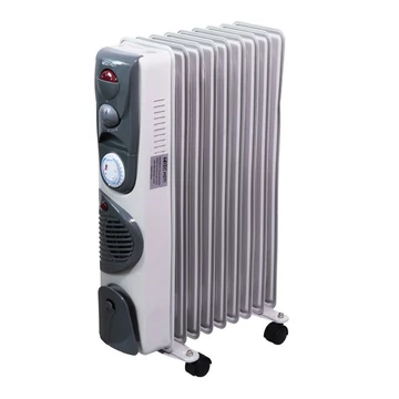 TOO OFR-9-1500-343TF 9 tagú elektromos olajradiátor, 2000W, Hőfokszabályozó, 2 fűtési fokozat, Termosztát, Időzítő, Túlmelegedés elleni védelem, Felbillenés esetén kikapcsol, Szürke