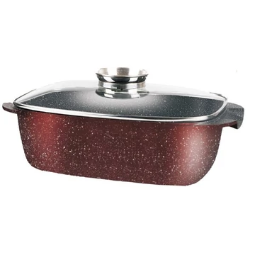 Kacsasütő 7,8 literes, 35 cm-es, tapadásmentes márványbevonat, edzett üveg fedő (Zürrichberg ZBP-7131)