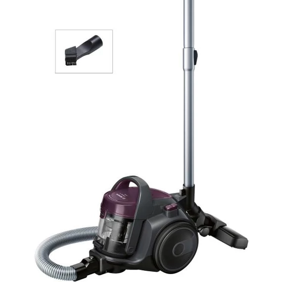 Bosch BGC05AAA1 porzsák nélküli porszívó, 700W, 1,5 l, PureAir egészségügyi szűrő, Easy Clean, Fekete / Lila