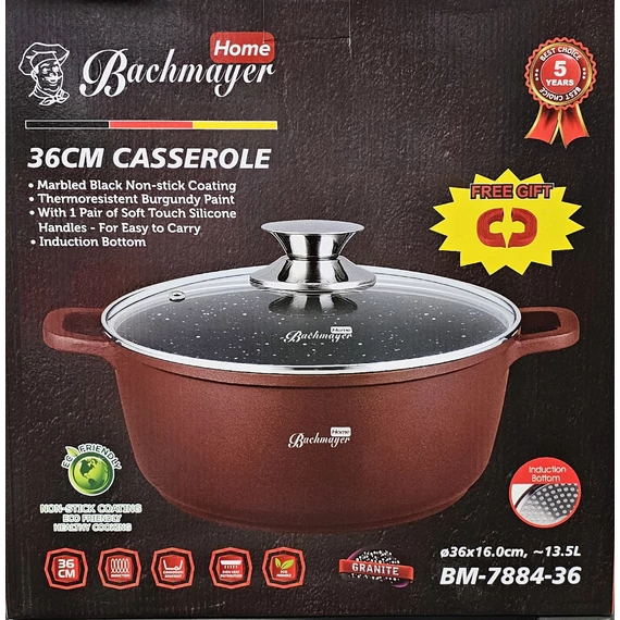 Bachmayer márvány bevonatú 36 cm Casserole lábas BM 7884-36