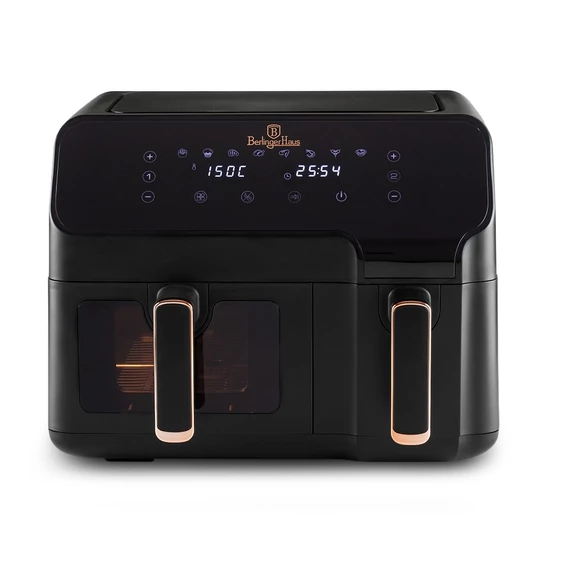 Berlinger Haus BH/9467 fekete- rose gold 5,5L+3,5L dupla forrólevegős sütő 2700W