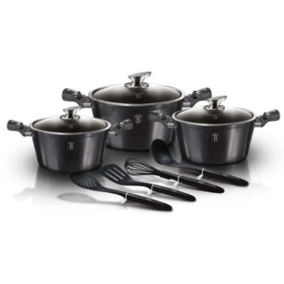 BERLINGER HAUS BH/6919 10 részes edénykészlet, Metallic Line Carbon Pro Edition
