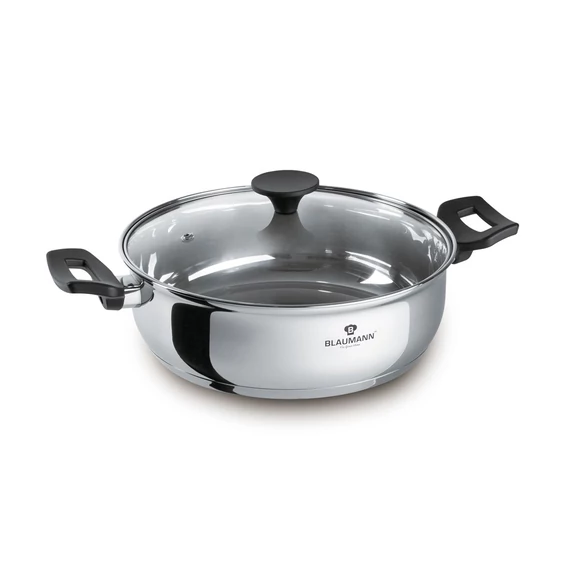 Blaumann BL-3858 3,2L Gourmet Line 24 cm fedővel alacsony lábas, Ezüst