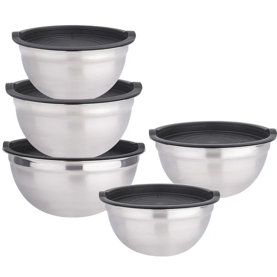 Cheffinger CF-MXB5 Rozsdamentes acél tál készlet tetővel 10 részes rozsdamentes acél tál 