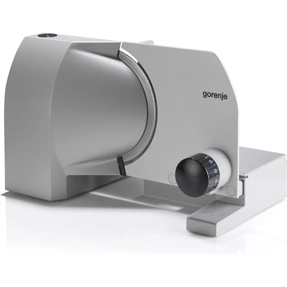 Gorenje R708A Szeletelőgép, 100W, Vágásszélesség 1-15mm, Solingen, 17 cm Ø penge, Pillanat működés gomb, Aluminium palást, Ezüst - BONTOTT CSOMAGOLÁS, LEÉRTÉKELT ÁRU!