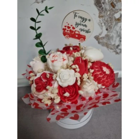 K.Bloom&amp&Light Kézzel Öntött Egyedi Gyertya Virágboxok "M" méret