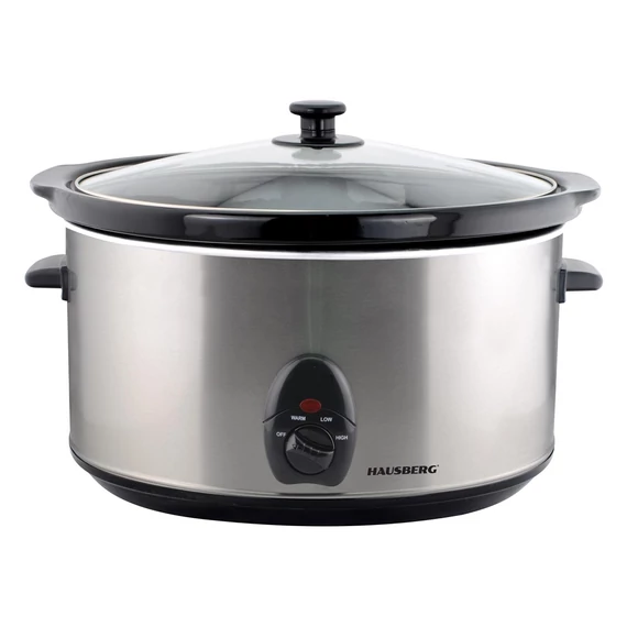 Hausberg HB-1300 Elektromos edény fedéllel, hőálló üveg, 3,5 L, 200 W ezüst-fekete 