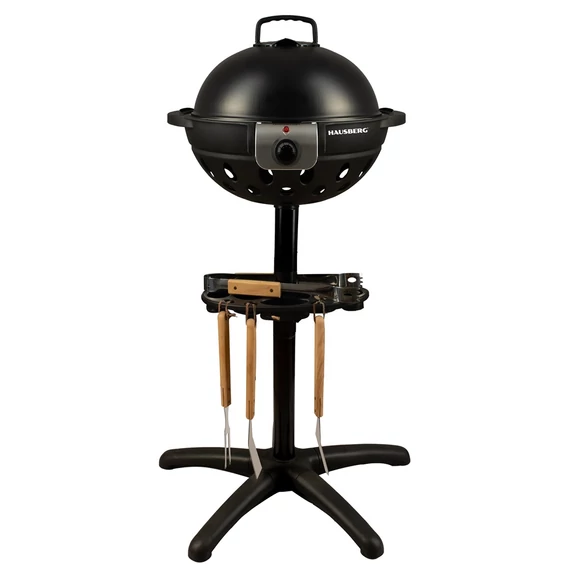 Hausberg HB-540 1600W állvánnyal, 5 fokozat, elektromos barbeque grillszett, Fekete