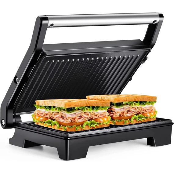 HAUSMEISTER HM 8811 PANINI GRILL SÜTŐ, SZENDVICSSÜTŐ 1000W, FEKETE