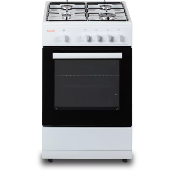 Hausmeister HM 5026 Gáztűzhely, 4 gázrózsás kivitel, alsó égésű gáz sütőtér, térfogata 49 liter, fehér színű